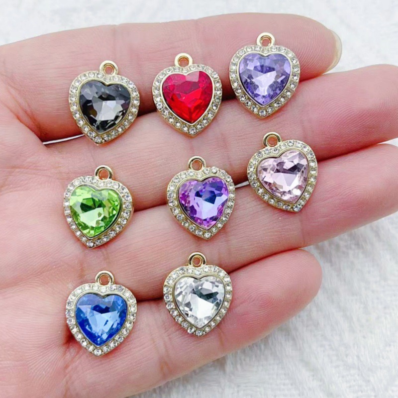 Jewelry Making Earrings - 10 szt. zawieszek w kształcie serca