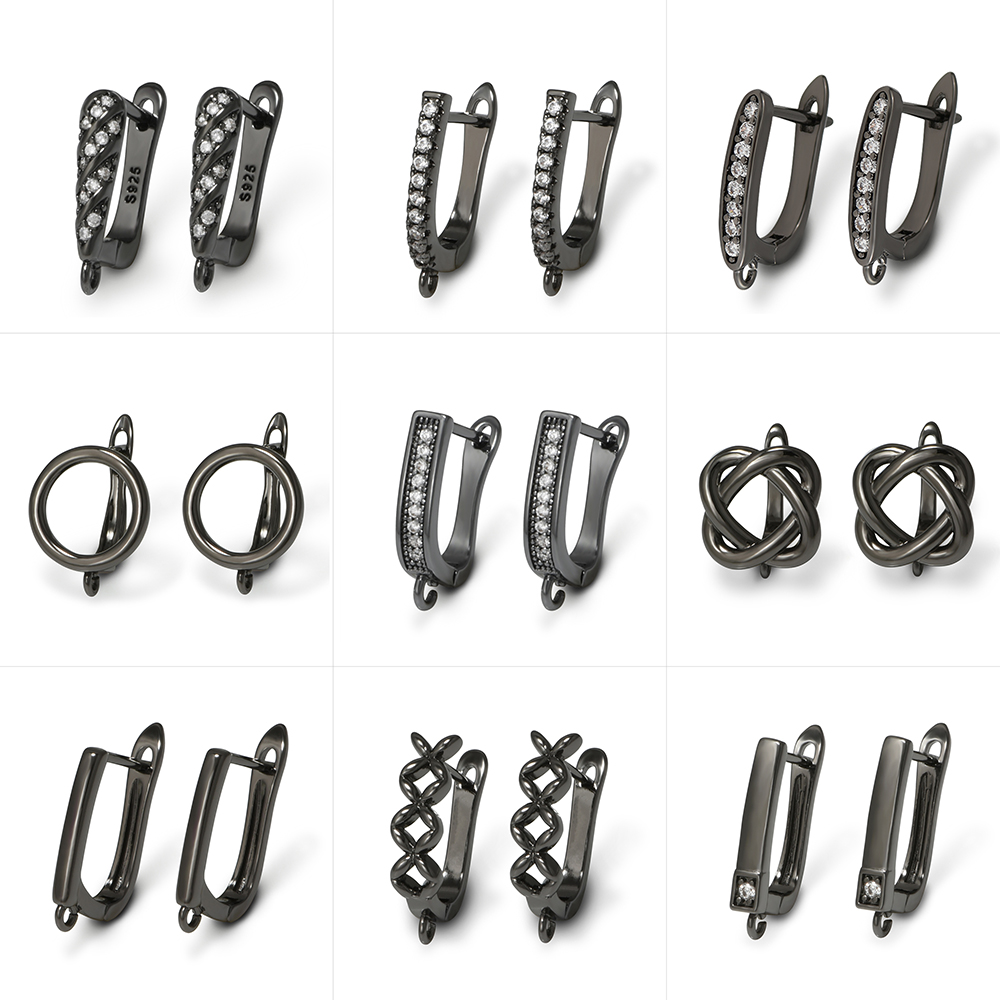 Jewelry Making Supplies - YANASI 1 Para Czarne Mosiężne Haczyki