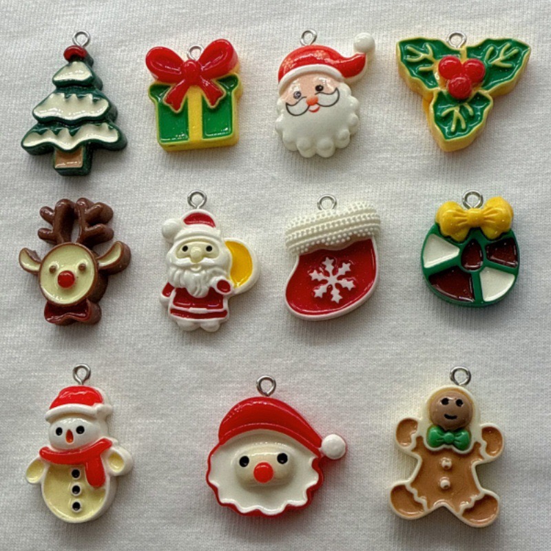 Jewelry Making Earrings - 10 szt. Świąteczne zawieszki z żywicy