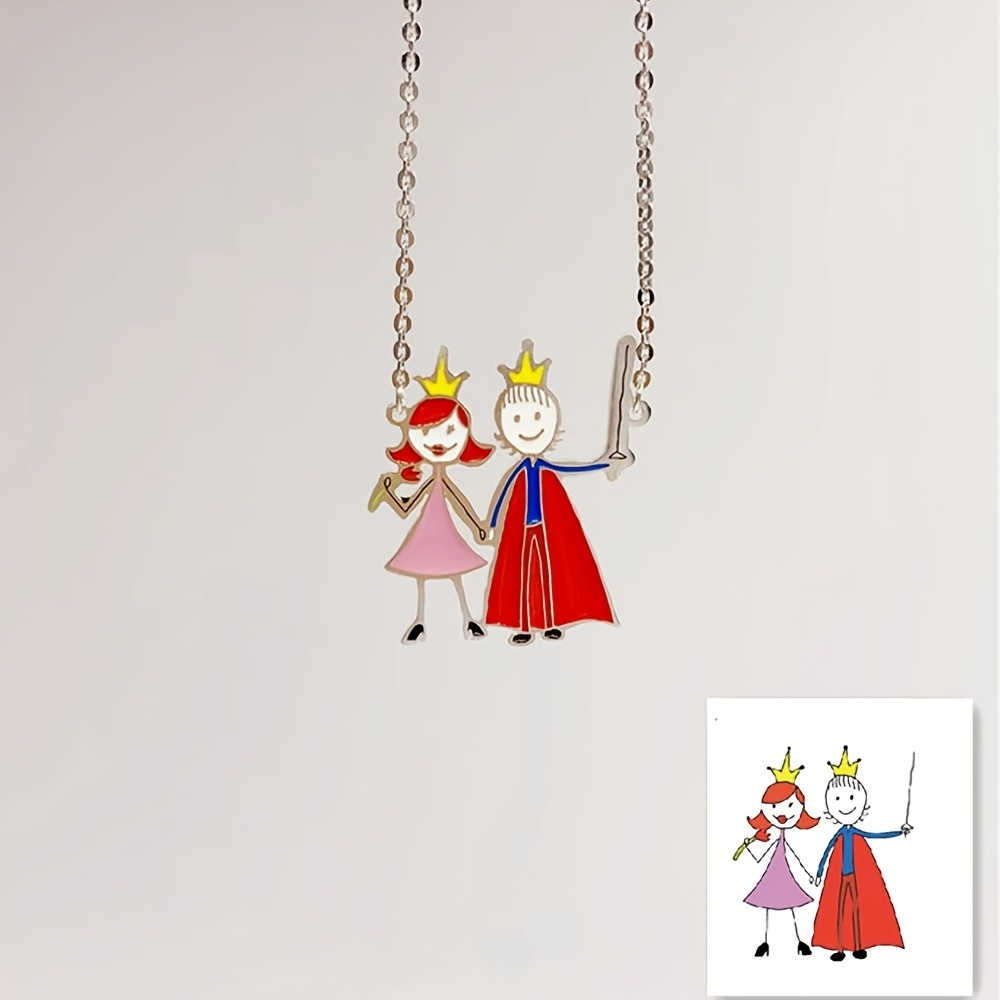 Jewelry Making Drawing - Naszyjnik z emaliowanym wisiorkiem na zamówienie,