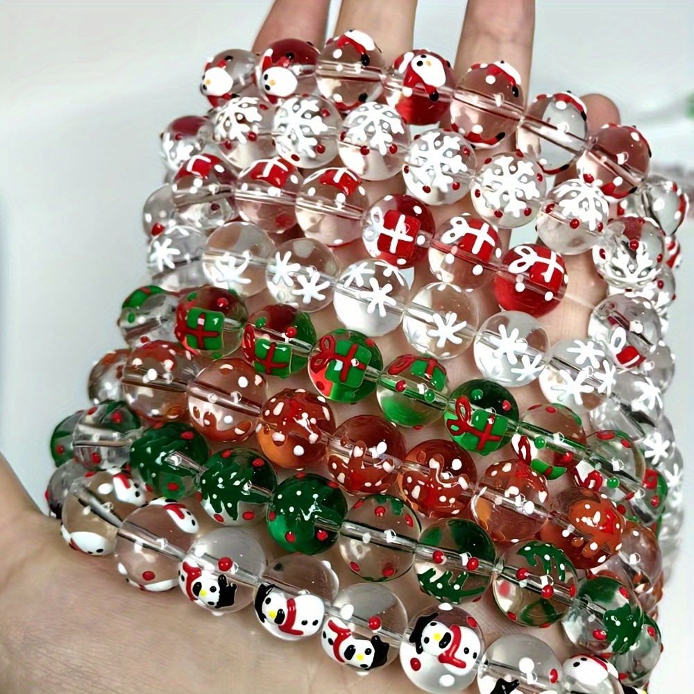 Jewelry Making Event - 15 szt. 12mm Świąteczne Przezroczyste Szklane