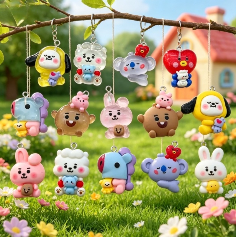 7 szt. BT21 Żywiczne Charmsy z – Jewelry Making Earrings recenzja i cena
